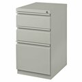 Hirsh Industries 18576 Gray Mobile Pedestal Letter File Cabinet with 2 Box Drawers & 1 File Drawer 42018576